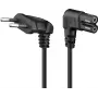 Câble d'alimentation Goobay CEE 7/16 type C – C7, connecteurs coudés, 1,5 m, noir