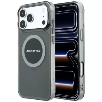 Mercedes AMG00120 AMG IML Transparent Bicolor Block MagSafe case for iPhone 18 Pro Max / 17 Pro Max, black/grey