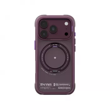 Coque Skinarma Atlas avec MagSafe et béquille rotative pour iPhone 18 Pro / 17 Pro, bordeaux