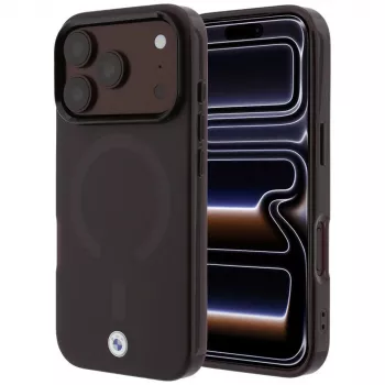 Coque MagSafe BMW BMW001312 Sign Frosted IML & Metal Logo pour iPhone 18 Pro / 17 Pro, bordeaux
