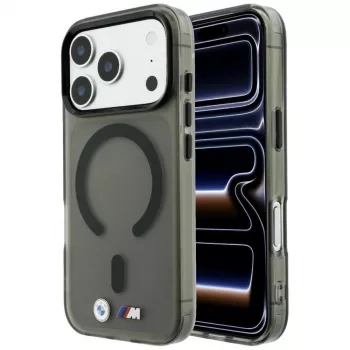 Coque MagSafe BMW BMW001309 M IML Frosted Metal Logo & Trims pour iPhone 18 Pro / 17 Pro, noire