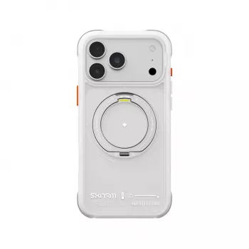 Coque Skinarma Atlas avec MagSafe et béquille rotative pour iPhone 18 Pro Max / 17 Pro Max, blanche