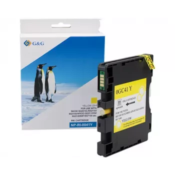 Cartouche d'encre G&G compatible avec Ricoh GC41Y / 405768, XL, jaune