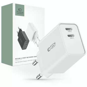 Chargeur mural 2 ports Tech-Protect C35W, PD 35 W, blanc