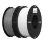 Filament pour imprimante 3D Creality PLA+ 1,75 mm, blanc + gris, 2 bobines de 1 kg, 3301010365