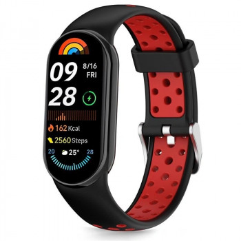 Bracelet Tech-Protect IconBand Air pour Xiaomi Smart Band 8 / 9 / 10 / NFC, noir/rouge