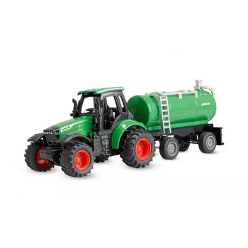 Tracteur en métal Amewi avec remorque citerne, 1:64, RTR, vert