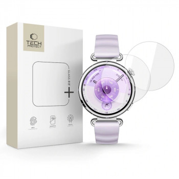 Verre trempé Tech-Protect Glass Fit+ pour Huawei Watch GT 6 41 mm, transparent (2 pièces)