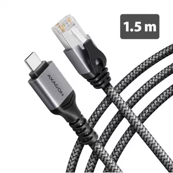 AXAGON ADE-CM15 adaptateur Ethernet Gigabit USB-C avec câble CAT6 intégré de 1,5 m, RJ-45