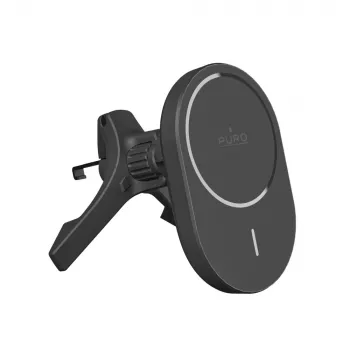 Support de voiture PURO avec chargeur Qi2, compatible MagSafe, noir