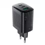 Chargeur mural Acefast A108 GaN PD 67 W, 2x USB-C, 1x USB-A, noir