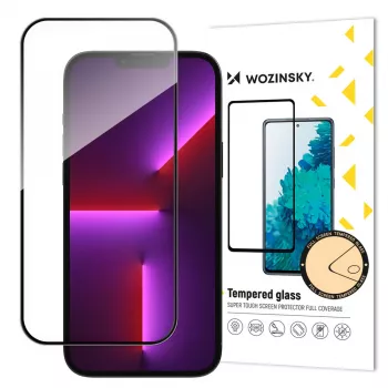 Verre trempé Full Glue Case Friendly Wozinsky avec cadre pour iPhone 15 Pro Max, noir