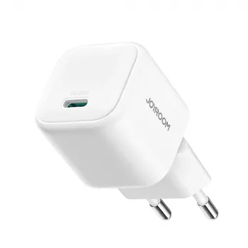 Chargeur de voyage Joyroom TCG08 (JR-TCG08) GaN, USB-C, 20 W, PD 3.0, QC 3.0, blanc