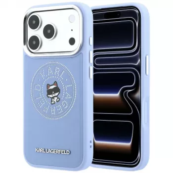 Coque MagSafe Karl Lagerfeld Point & Choupette Sketch pour Apple iPhone 18 Pro / 17 Pro, bleu (KF003299)