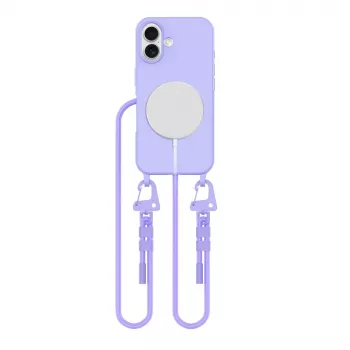 Coque Tech-Protect Magnecklace MagSafe avec dragonne pour Apple iPhone 16, violette