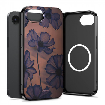 Coque MagSafe Tech-Protect Lamano pour Apple iPhone 16e / 17e, marron et violet (Velvet Night)