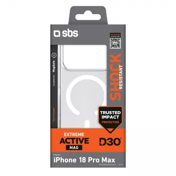 Coque SBS D3O Active pour iPhone 18 Pro Max / 17 Pro Max, compatible MagSafe, transparente