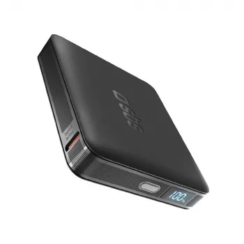 Batterie externe SBS HD 10W 5000mAh USB-C avec écran LCD, noire
