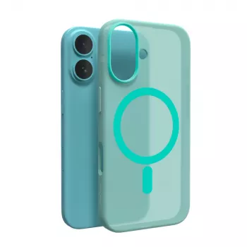 Coque en silicone MagSafe Puro Daylight pour iPhone 16, verte