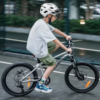 Casque de vélo jeune Rockbros LK-67 avec visière amovible, 54-58 cm, blanc