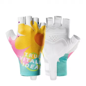 Gants de cyclisme femme à doigts courts amortissants Rockbros S389, taille L, multicolore
