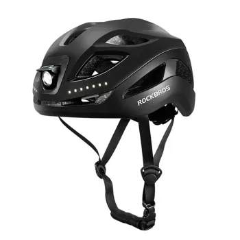 Casque de vélo Rockbros ZK-077 avec éclairage multidirectionnel intégré 57–61 cm, noir