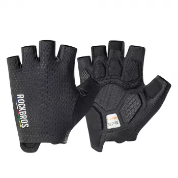 Gants de cyclisme courts amortissants Rockbros TLS004 ROAD TO SKY S, noir