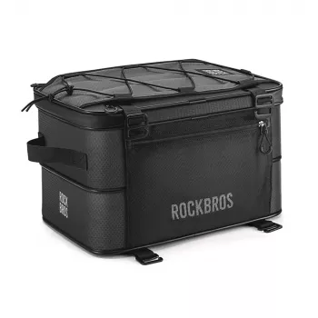 Sac de vélo pliable pour porte-bagages Rockbros A30 ROAD TO SKY 15–30 L, noir