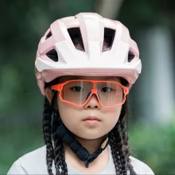 Casque de vélo jeunesse Rockbros LK-67 avec visière amovible 54–58 cm, rose
