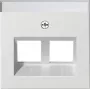 Cache Gira 264027 System 55 pour Modular Jack 30 degrés 2 postes, blanc pur satiné mat