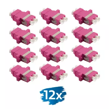 Adaptateur fibre optique LogiLink FA02LC8 LC duplex, 12 pièces, avec bride, violet