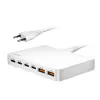 LogiLink PA0418 USB-A/C Desktop charger, 100 W, GaN, 6-port, 2x USB-A (QC), 4x USB-C (PD), White