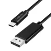 Logilink CUA0130 USB 3.2 Gen2 Type-C cable, C/M to DP/M, 8K/60 Hz, nylon, metal, black, 1 m
