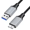 Câble Logilink CU0290 USB 3.0, A/M vers Micro-USB/M, 5 Gbps, nylon, métal, noir/argent, 1 m