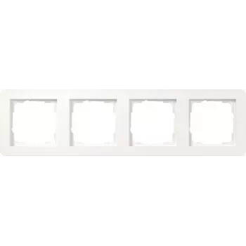 Cadre de recouvrement Gira 0214150, 4 postes, Gira E1, blanc pur, brillant