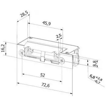 Gâche électrique BIRA HARTTE XS série XS00UM, 12-24 V AC/DC, standard, avec surveillance