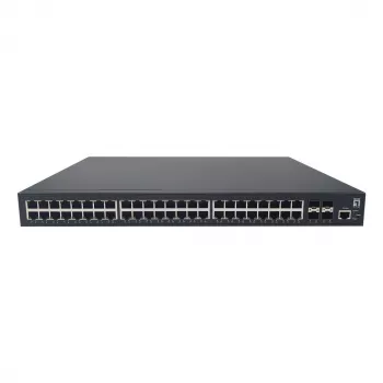 Switch PoE+ administrable L3 LevelOne GTP-5271DP, 48 x Gigabit PoE, 4 x 10G SFP, 400 W, 19